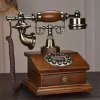 Retro Corded Telephone Old Phone Antique Corded Landline Fixed Digital Push Button Telephones for Office Home Family With Drawer 1