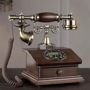 Retro Corded Telephone Old Phone Antique Corded Landline Fixed Digital Push Button Telephones for Office Home Family With Drawer 3