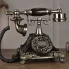 European Antique Touch Dial Old Fixed Telephone Retro Home Fashion Caller ID Creative Wired Telephone Landline Phone 1