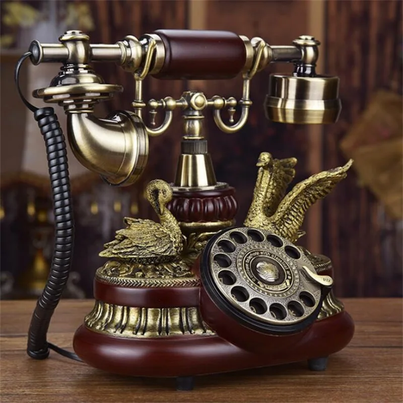 Antique telephone European-style old-fashioned creative retro telephone antique crafts household fixed landline 1