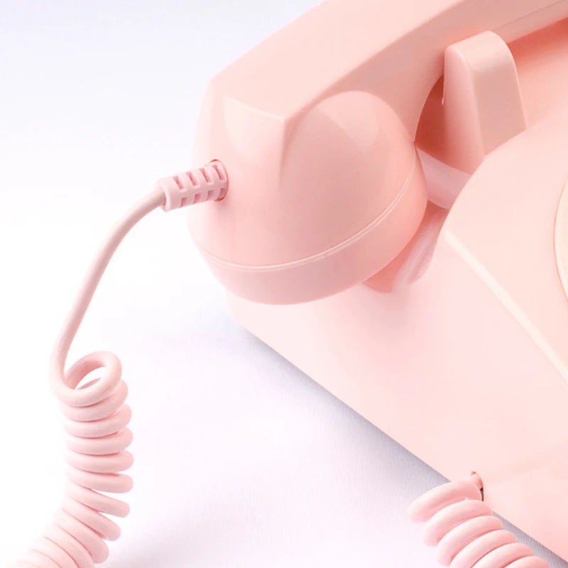 Corded Telephone Rotary Dial Home Telephone Pink Antique Old Fashion Home Phone Classic Vintage Telephones Best Home Gift 2