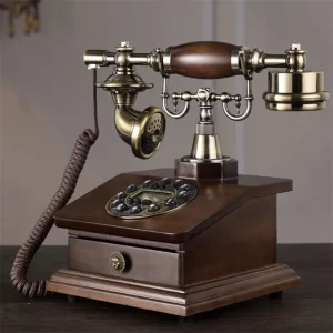 Retro Corded Telephone Old Phone Antique Corded Landline Fixed Digital Push Button Telephones for Office Home Family With Drawer 4