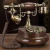 Antique Corded Telephone Resin Fixed Digital Retro Phone Button Dial Vintage Decorative Rotary Dial Telephones Landline for Home 1