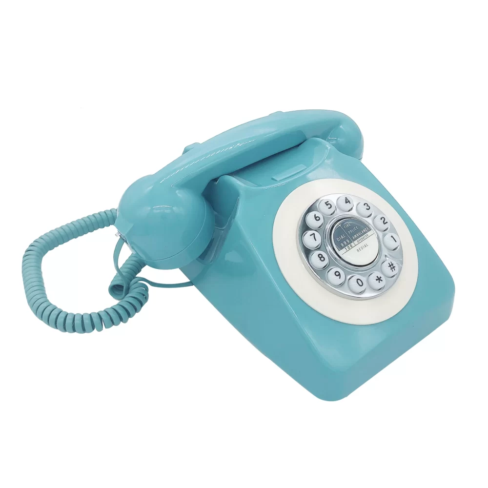 Blue Retro Telephone Corded Pretty Antique Telephone Old Fashion Landline Phones of 1960s Best European Style Telephone Gift 2